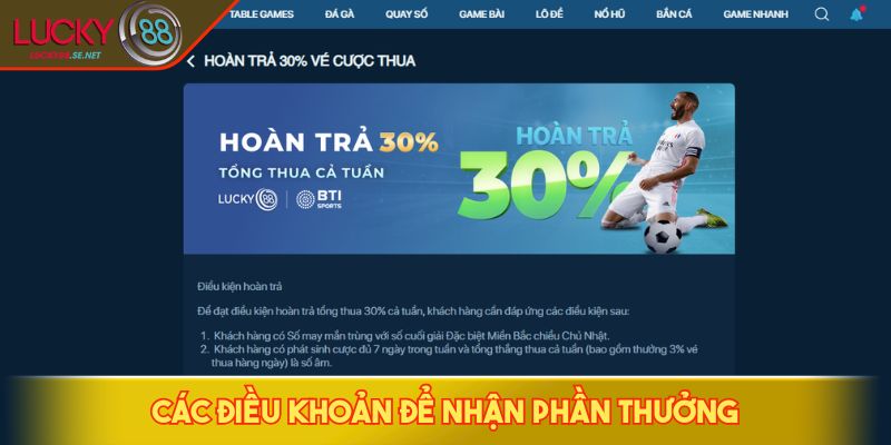 Các điều khoản để nhận phần thưởng