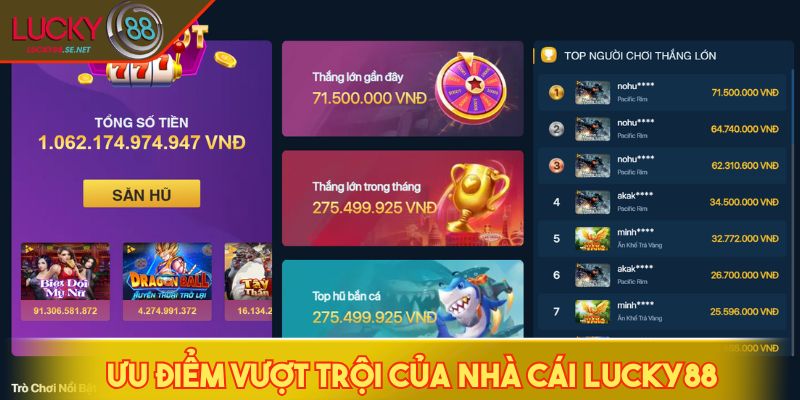 LUCKY88 - Cổng Game Cá Cược Thể Thao Uy Tín Số 1 Châu Á 2026 8 Ưu điểm vượt trội của nhà cái LUCKY88